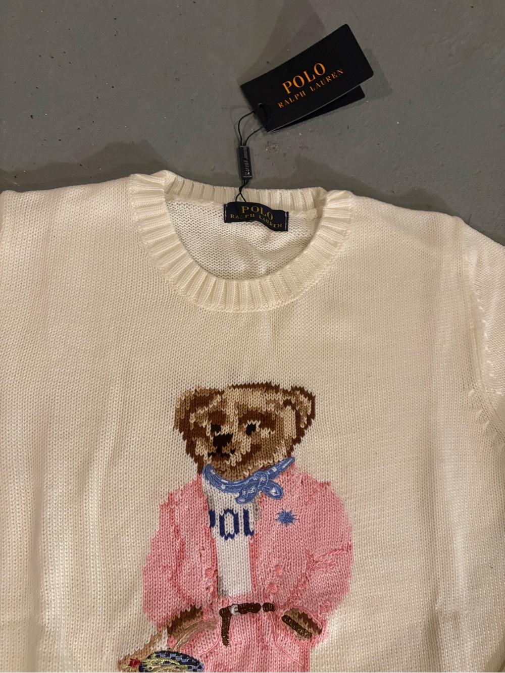 Teddy Bear Crew Neck Ralph Lauren x Polo Womens Size Small & Medium - Picture 4 of 6